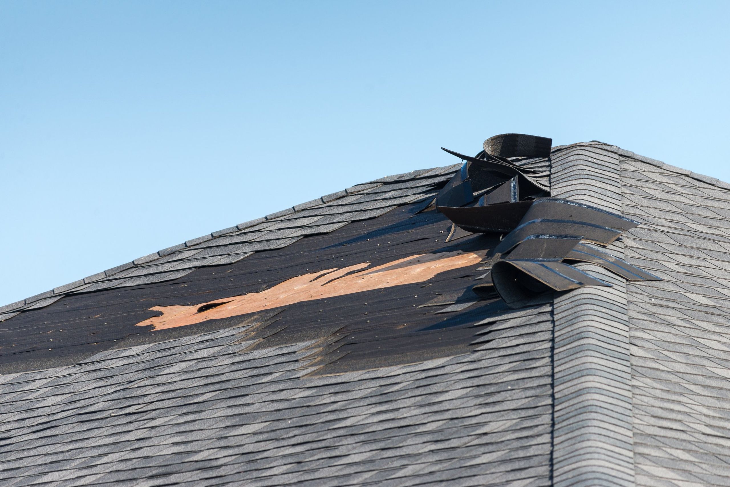 DAMAGED ROOF ON HOME